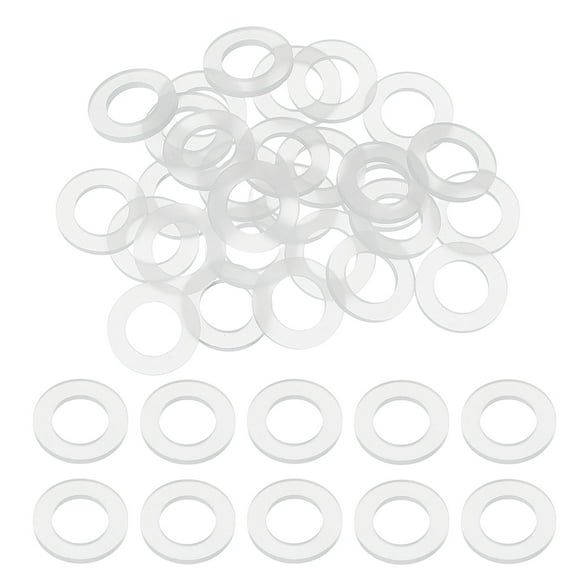 30 Pcs M5 Silicone Flat Washers 5mm ID 10mm OD 1mm Thick Plain Washer Grommets Sealing Spacer Gasket Ring Water Hose Washers, White