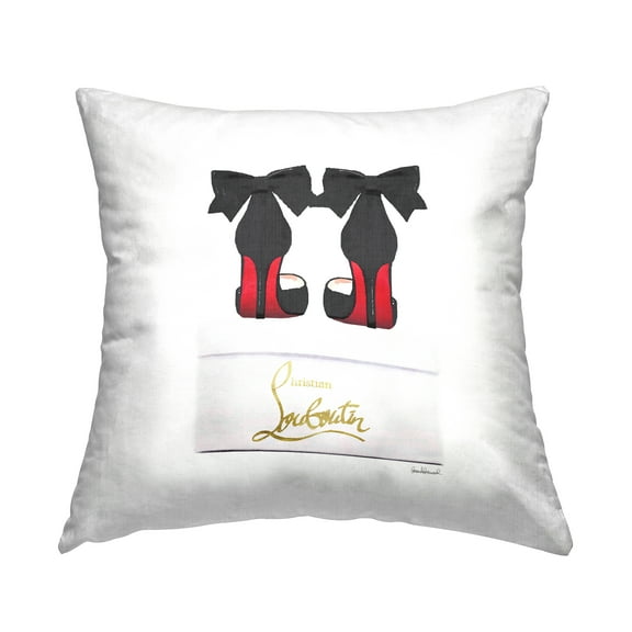 Stupell Industries Designer Bow Heels Shoes Fashionable Glam Detail Design by Amanda Greenwood Throw Pillow
