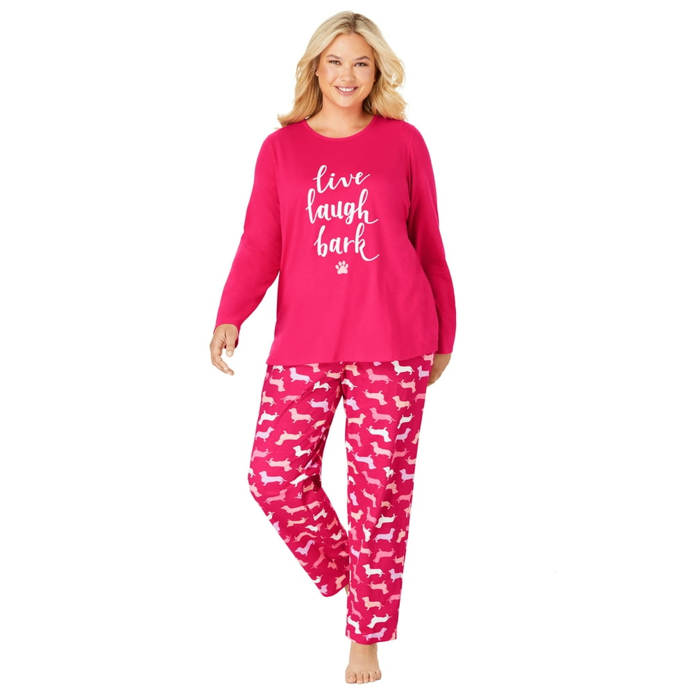 pink long sleeve pajama set