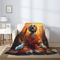 thumbnail image 2 of Hirioo Cartoon Puppy Sunset for Flannel Blanket, Cozy and Warm Throw for Bed or Couch ,Perfect for All Seasons-80"x60", 2 of 6