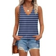 thumbnail image 6 of Womens Striped Printed Tank Tops, Sleeveless Shirts for Women Summer Fashion Loose Fit V Neck Tanks Blouses, 6 of 6