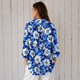 thumbnail image 2 of Nyfairy Plus Size Women's Floral Embossed Print Long Sleeve Button Down Casual Shirt, 2 of 5