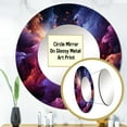 thumbnail image 3 of Designart "Gold Purple Fractal Interstellar Dreams" Fractals Gold Large Round Mirror - Round Mirror Wall Décor - Industrial Round Printed Mirror 23" x 23" Inch, 3 of 5