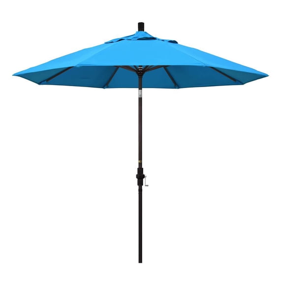 9 ft. Patio Umbrella in Canvas Cyan Fabric