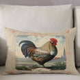thumbnail image 3 of Farm Rooster Throw Pillow Cover, Vintage Animal Illustraction Rectangle Decorative Pillow Case Protector Soft Cushion Cover Lumbar Pillowcase for Couch Sofa Bedroom Car Chair Decor 16x24 Inch, 3 of 8