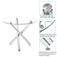 thumbnail image 4 of Winado 5 Piece Round Dining Table Set, Modern Kitchen Table and Chairs for 4 Person,Dining Room Table Set with Clear Tempered Glass Top, 4 of 7