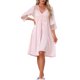 thumbnail image 1 of Camisón de satén sedoso para mujer INSPIRE CHIC y conjunto de bata de encaje de 3/4 de manga de 2 piezas Pijamas XL Rosa, 1 of 1