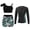 Black, variant on Jhaoyu Kids Girls Rash Guard Swimsuit Long Sleeve Swim Top with Tankini Bikini Bathing Suit Beachwear Black 12