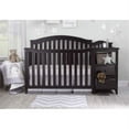Baby Crib with Changing Table and 6 Drawer Double Dresser Set in Espresso