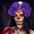 thumbnail image 4 of Gaecuw Decoracion De Halloween, Halloween Skull Ornament For The Dead Ghost Festival Hair Hoops Ghost Festival Stained Rose Headbands Festival Party, Outside Halloween Decor for Halloween Decoration, 4 of 6
