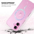 thumbnail image 2 of YINLAI iPhone 16 Case Compatible with Mag-safe 6.1",Glitter Sparkle Slim Tpu Transparent Shockproof Protective Case for iPhone 16,Clear, 2 of 8