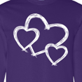 thumbnail image 4 of Inktastic Three White Hearts Long Sleeve T-Shirt, 4 of 5