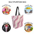 thumbnail image 7 of FORMRS Womens Canvas Tote Bag with Zipper Inner Pocket Shoulder Handbag, Pink Brown Pattern, 7 of 7