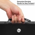 thumbnail image 6 of Fireproof Document Box with Key Lock, Small Lock Boxes for Personal Items, Fire and Water Resistance, Fireproof Safe Box for Documents, Jewelry, Passport, Cash, 12.6'' x 8.3'' x 4.3'' Black, 6 of 7