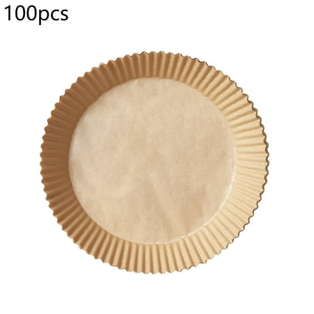 

Air Fryer Special Paper Pad Oil Paper Food Grade Baking Silicone Oil Paper Home Fryer Oil-Absorbing Paper Plate 100Pcs