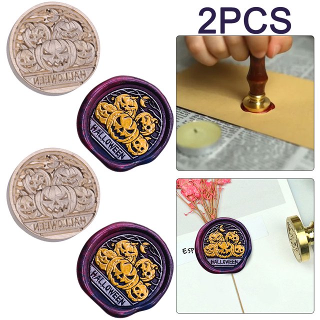 2 Uds Cabeza Sello Ornamental DIY Halloween para Invitaciones Boda (wsj20)