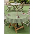 thumbnail image 5 of Outdoor Tablecloth with Umbrella Hole Zipper Vintage Sage Green Round Tablecloth 60" Waterproof Outside Table Cloth Farmhouse Retro Beige Solid Color Patio Table Cover Tablecloths for Picnic Party, 5 of 8