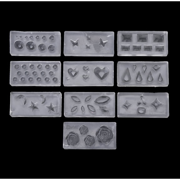 Necvior 10x Nail Art Epoxy Resin Molds Relief Decorating Manicure Tool Beauty Accessory