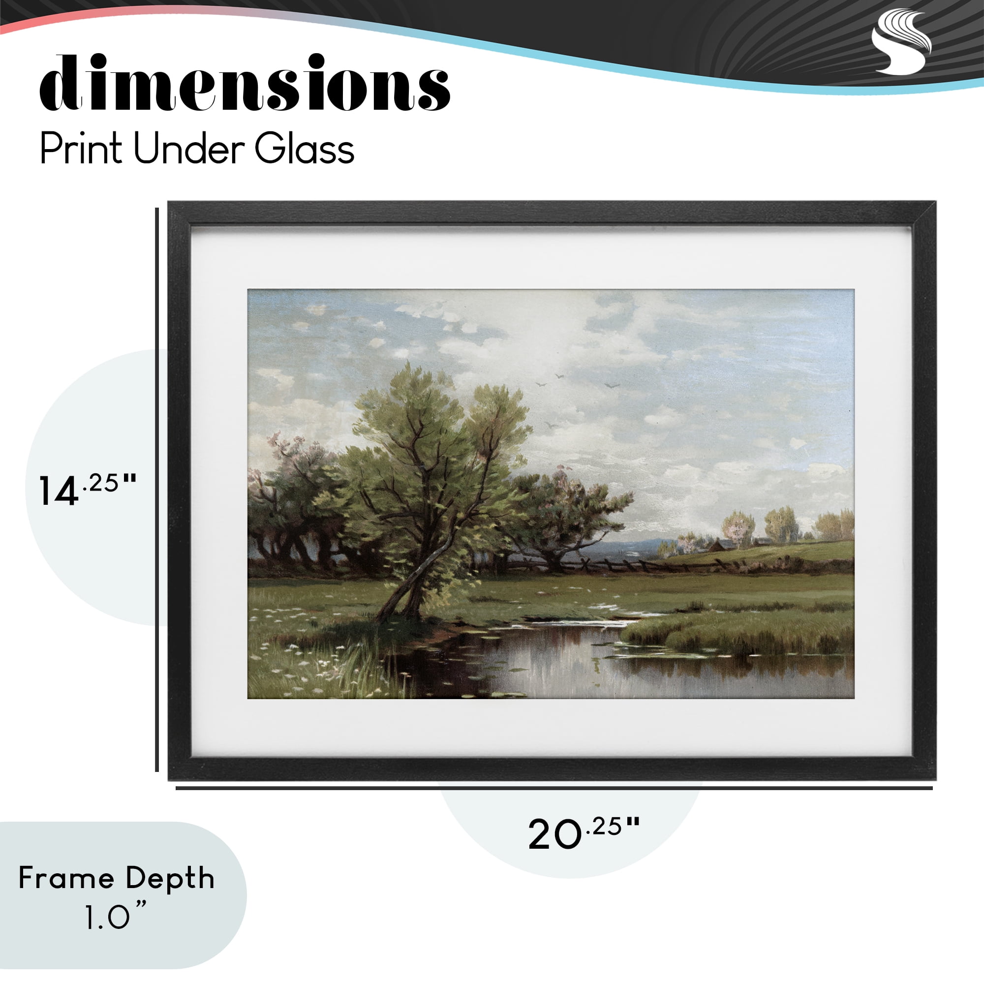 Stupell Industries Ecstatic Spring Landscape Black Framed Print Under Glass, design by Lula Bijoux & co.