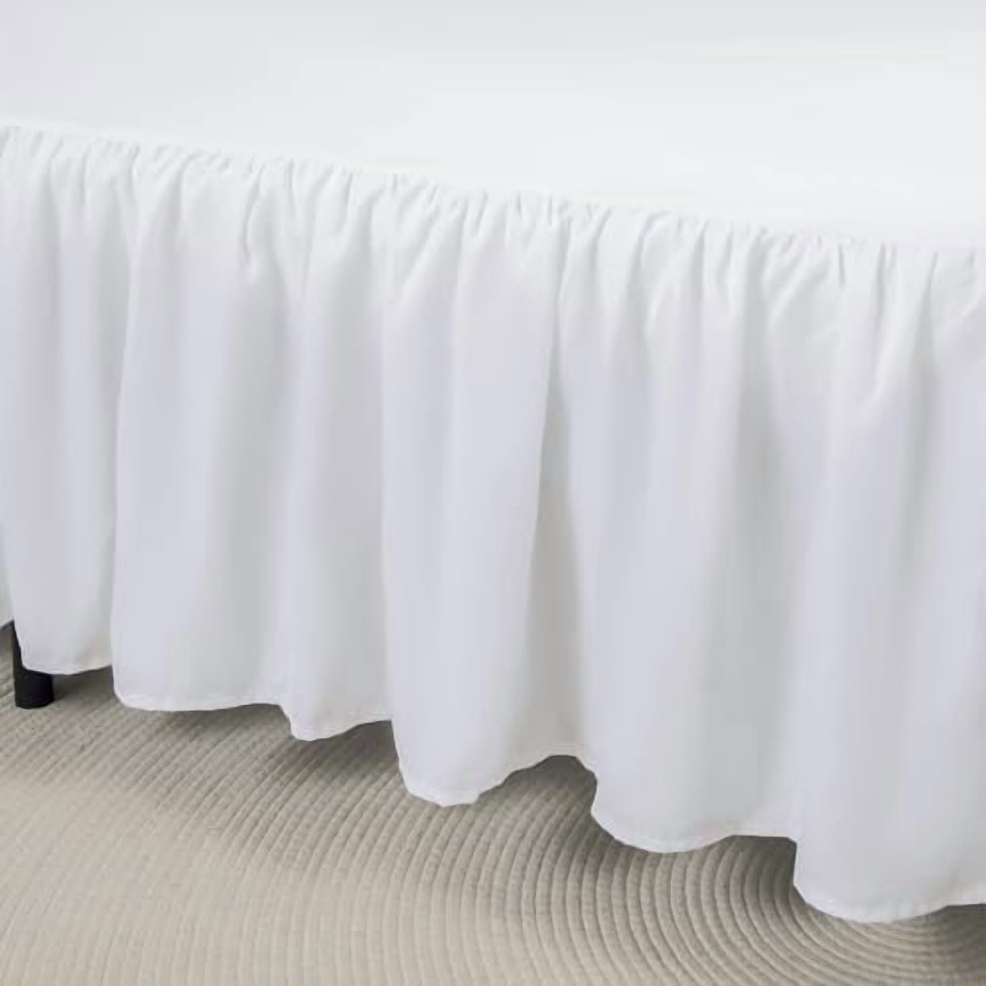 Bed Skirt King Size Ruffled Bed Skirts with Split Corners,16 Inch Drop Dust Ruffle Bed Skirt with Platform, White, King - 16" Drop