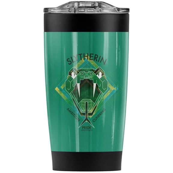 Harry Potter Slytherin Ambition Cunning Pride Stainless Steel Tumbler 20 oz Coffee Travel Mug/Cup, Vacuum Insulated & Double Wall with Leakproof Sliding Lid | Great for Hot Drinks and Cold Beverages