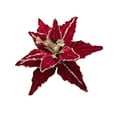 thumbnail image 1 of Decoración de Navidad Injueey Flor de Terciopelo Brillante 26CM Rojo Dorado Kits de decoración para fiestas vino tinto, 1 of 6