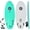 Aqua, variant on The 4-4 Soft Top Short Foam Surfboard for Beginners and Kids - Includes Leash + Fins