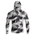 thumbnail image 2 of Men's Tropical Palm Tree Print Fishing Hoodie, Long Sleeve UPF 50+ Sun Protection Shirt with Built-in Face Mask and Thumbholes Black L, 2 of 9