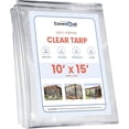 thumbnail image 3 of Covers & all Clear Vinyl Tarps with Grommet, (10' H x 15' W, Clear) 18 oz, 560 GSM 20 mil Waterproof & Tear Resistant Vinyl Coated PVC Material Tarpaulin, Perfect for Indoor & Outdoor Use, 3 of 4