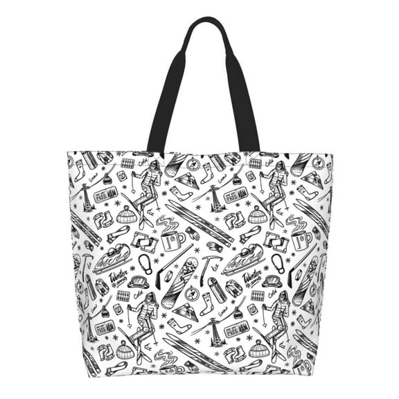 Rateoe winter Ski Element Tote Bag - Waterproof Lightweight Handbags Travel Shoulder Bag for Hiking Yoga Gym Swimming Travel Beach