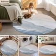 thumbnail image 5 of Round Rugs 3Ft, Navy Blue Coastal Wave Round Area Rug Washable Indoor Throw Carpet, Summer Modern Ocean Beach Small Non Slip Circle Rug for Bedroom Living Room Home Decor Aesthetic, 5 of 8