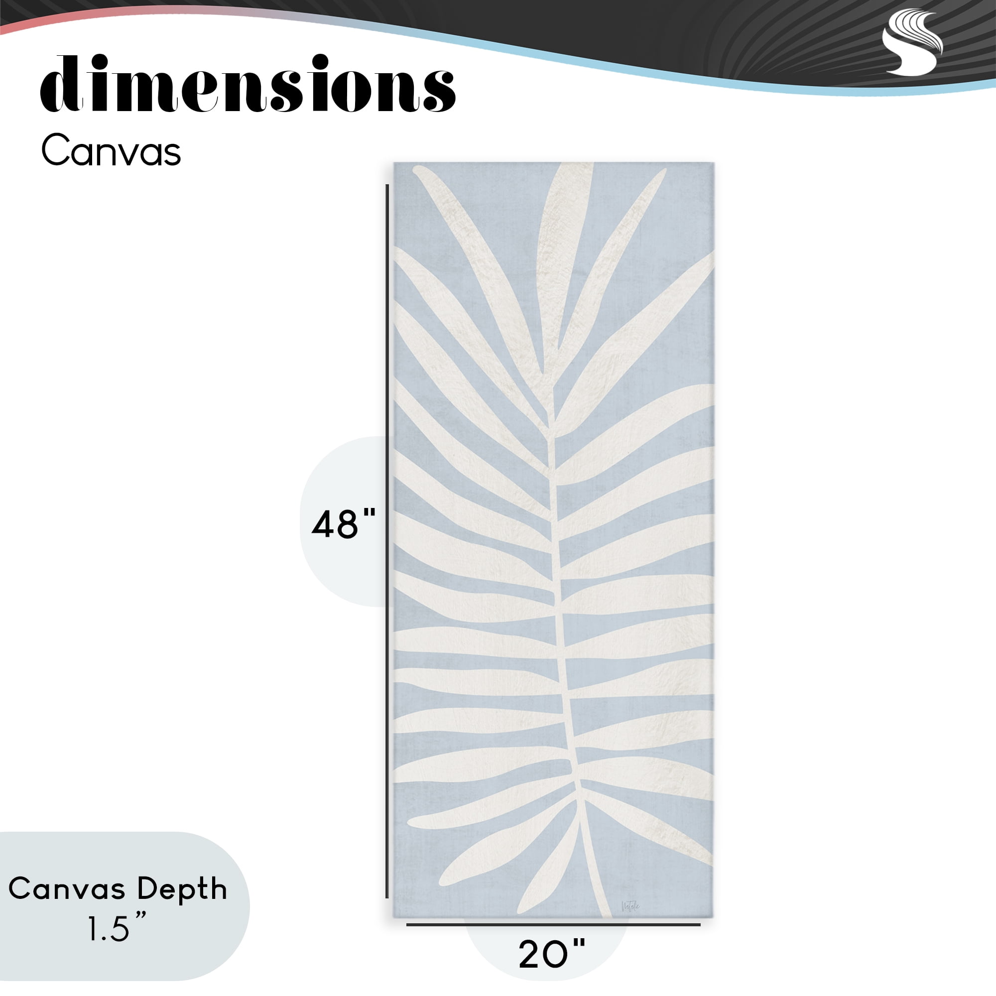 Stupell Industries Leaf Silhouette on Sky Blue Canvas Wall Art, design by Natalie Carpentieri