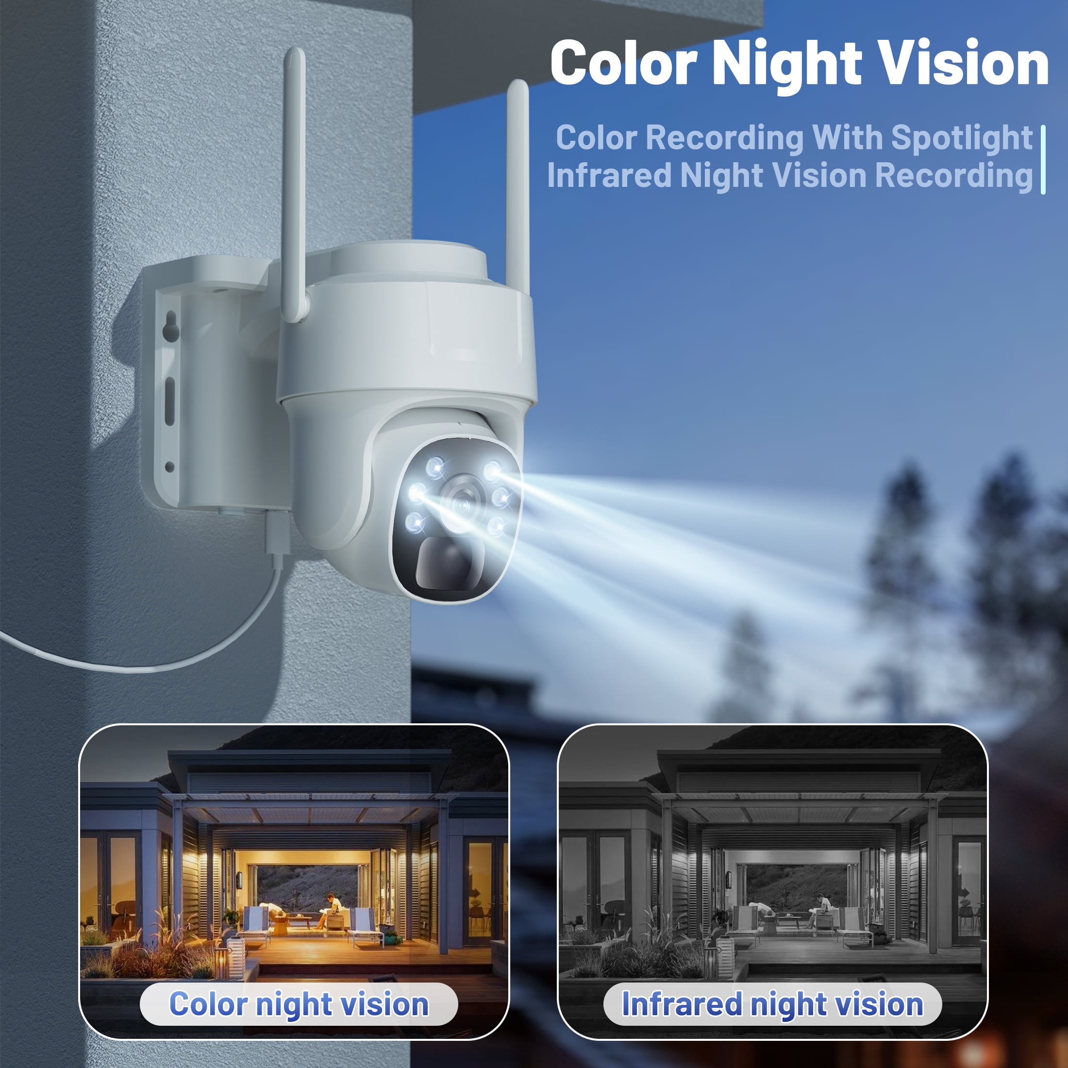 Security Cameras Wireless Outdoor Solar Powered, 4G LTE Cellular Security Camera With SIM (No WiFi)
