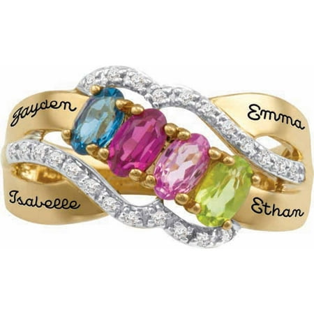 Keepsake - Personalized Family Jewelry&aacute;Birthstone Fondness Mother&amp;#39;s Ring available in Sterling Silver, Gold and White Gold