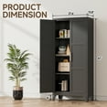 thumbnail image 3 of Metal Pantry Cabinet, 61'' Black Kitchen Pantry Storage Cabinet with Doors and Adjustable Shelves, Utility Room, Homes, Offices, Garage-, Assembly Required, 3 of 11