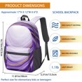 thumbnail image 3 of Purple and Gold Marble Pattern 17" School Backpacks for Teens,Waterproof Oxford Fabric,S-Shape Padded Straps for School,Travel,Hiking,Camping, 3 of 6