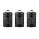 thumbnail image 2 of Juego de 3 botes herméticos para azúcar, té o café, recipientes de almacenamiento de alimentos en la cocina. Un negro, 2 of 9