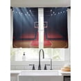 thumbnail image 4 of Sheer Curtains 54 Inches Long, Basketball Court Light Filtering Window Curtains for Living Room/Bedroom, Indoor Sports Field Scene Modern Rod Pocket Voile Sheer Curtain Drapes, 52"W x 54"L, 2 Panels, 4 of 8