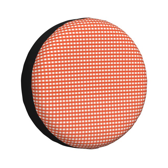 Balery Orange Gingham Cubiertas para Neumáticos - Protector Resistente para Neumáticos de Camioneta, SUV, Remolque, Camper y RV-15 inch