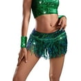 thumbnail image 3 of Yollmart Women's Sequins Tassel Skirts Shorts Booty Dance Festival Bottoms, 3 of 12