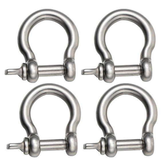 4pcs Grillete de acero inoxidable Grillete de metal Grillete de elevación Grillete en forma de D