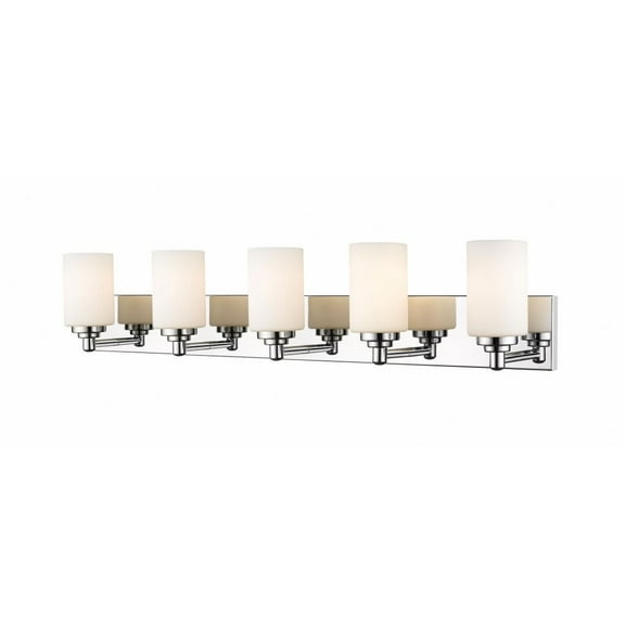 Z-Lite Soledad 5 Light Transitional Glass Steel Vanity Light in Chrome