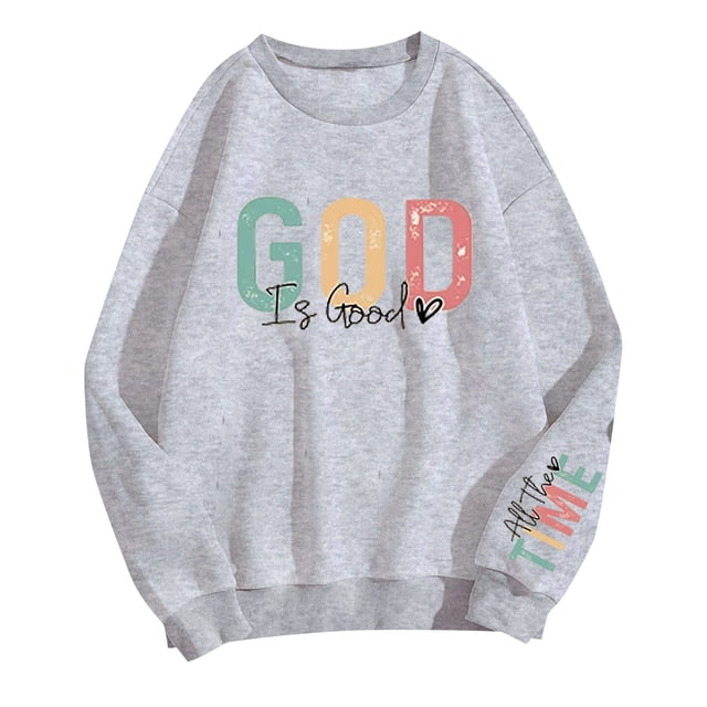 WEAIXIMIUNG Chandail en Molleton pour Femmes Col en V Imprimé Lettre Décontracté à Manches Longues Pull Col Rond Sweat à Capuche