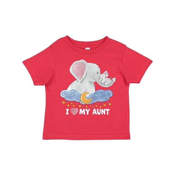Inktastic I Love My Aunt Cute Elephants with Moon and Stars Boys or Girls Toddler T-Shirt