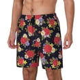 thumbnail image 2 of Haiem Red Rose Flower Mens Swim Trunks with Compression Liner 2 in 1 Swimming Shorts Stretch Swimwear Quick Dry,Board Shorts-3X-Large, 2 of 9