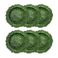 thumbnail image 2 of Craft and Party Charger Plate, 6 pcs 13" Round Emerald Green Plastic Reef Charger Plate For Weddings And Elegant Settings With A Metallic Finish, 2 of 3