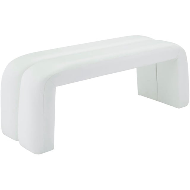 Meridian Furniture Arc White Vegan Leather Bench