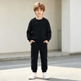 thumbnail image 7 of LvhaoGJOB Little Kids Boys Sweatshirt and Jogger Pants Outfit Set, Black - fleece fabric, 7 of 7