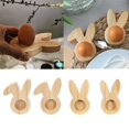 thumbnail image 2 of Felwors 4pcs Rabbit Egg Cup Egg Storage Display Bracket Wooden Egg Tray For Home Use, 2 of 9