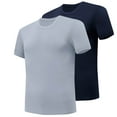 thumbnail image 1 of pstuiky camiseta de hombre, Camiseta deportiva de dos piezas con cuello redondo y manga corta para hombre, color liso camisas casuales para hombre xxl, 1 of 2